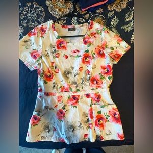 Jaanuu floral scrub set with top and joggers